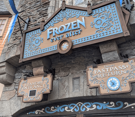 Frozen Ever After queue entrance in EPCOT, Disney World.