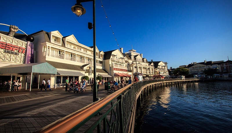 View of Disney’s BoardWalk featuring the now defunct ESPN Club. 