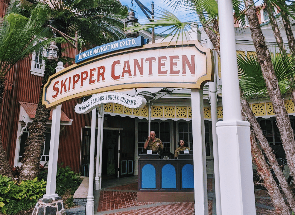 Entrance to the restaurant Jungle Navigation Co. LTD Skipper Canteen at Magic Kingdom.