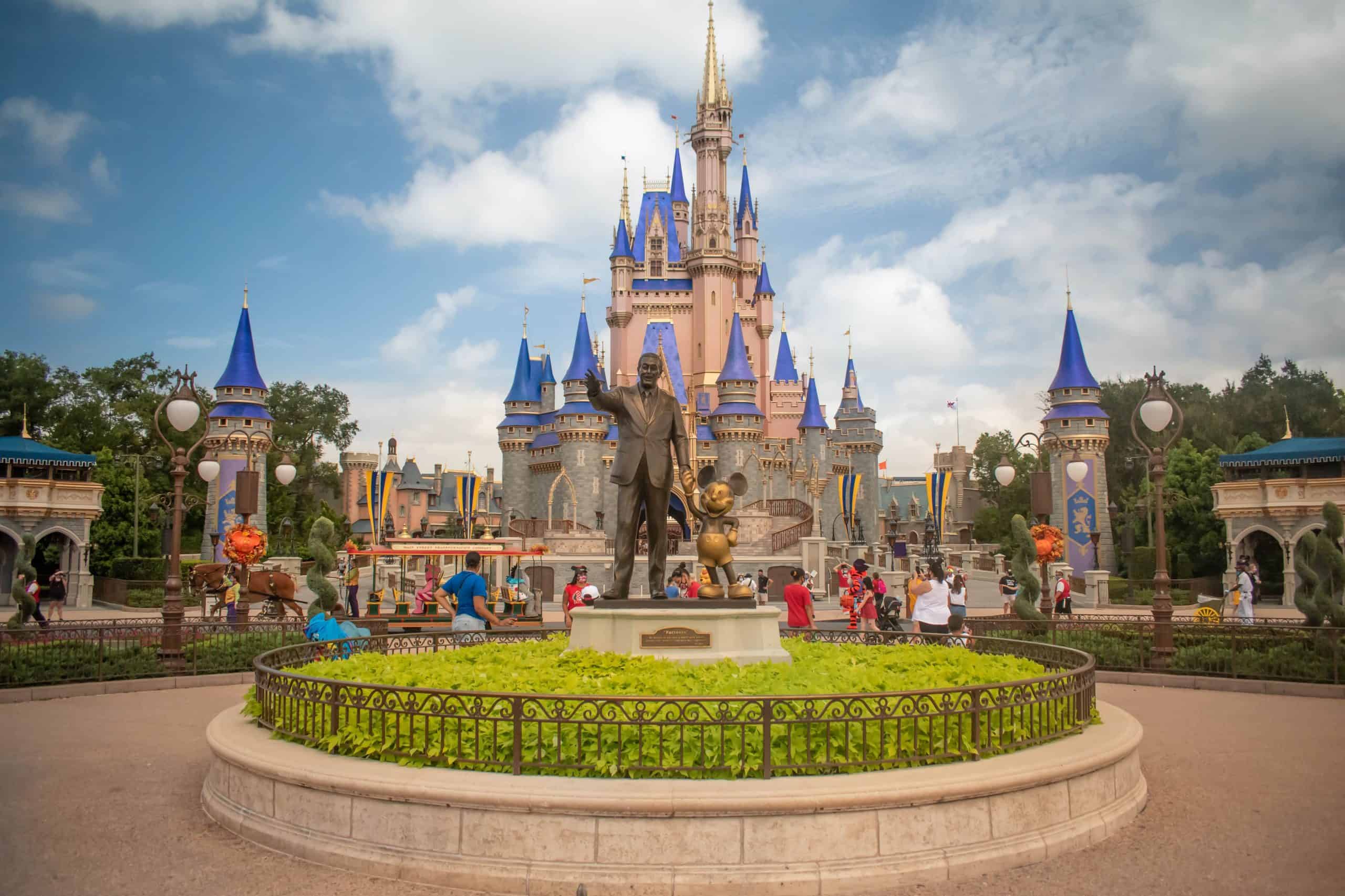 Cinderella Castle and Partners statue at Magic Kingdom in Disney World