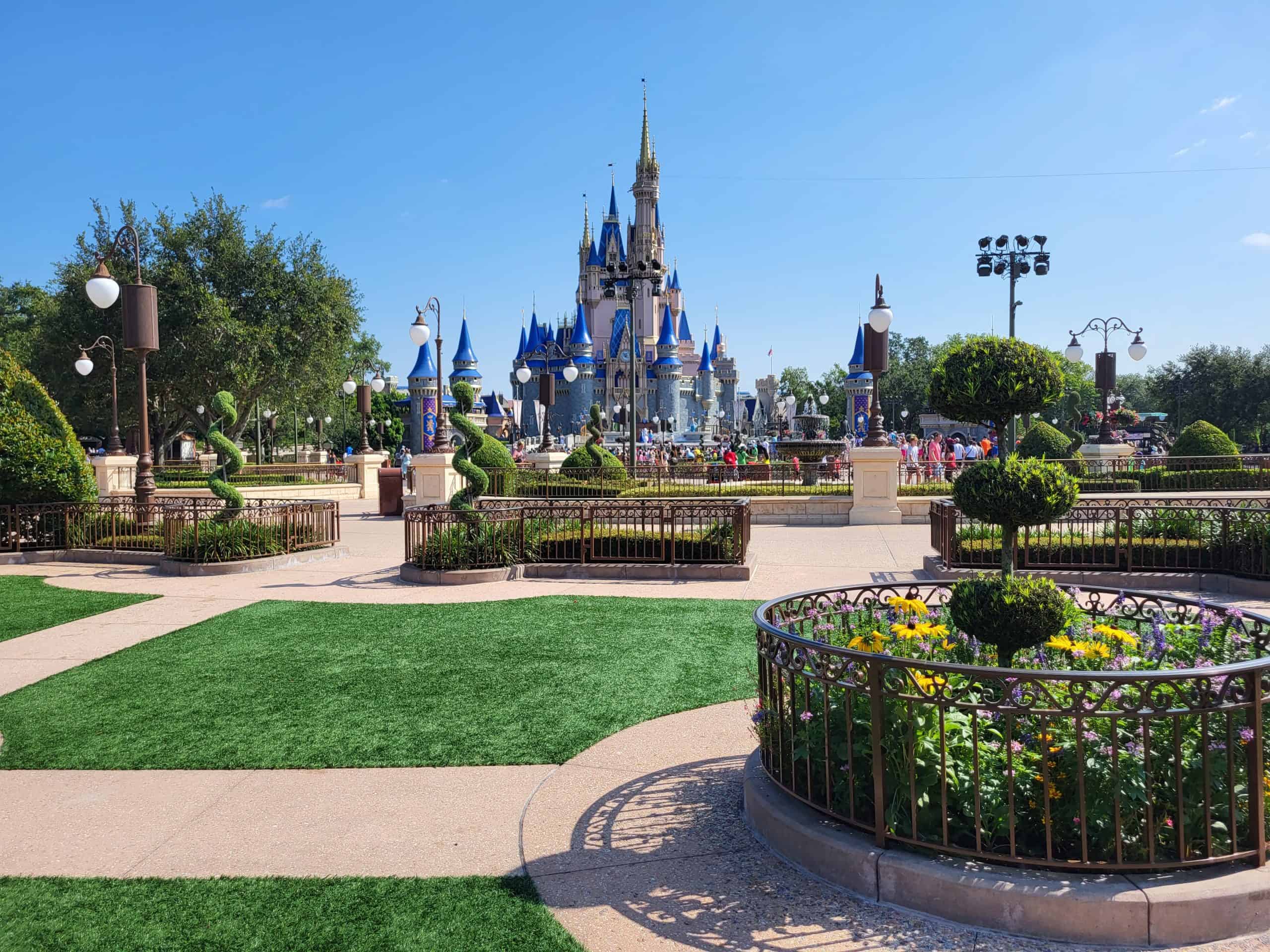 Castle and hub grass at Magic Kingdom