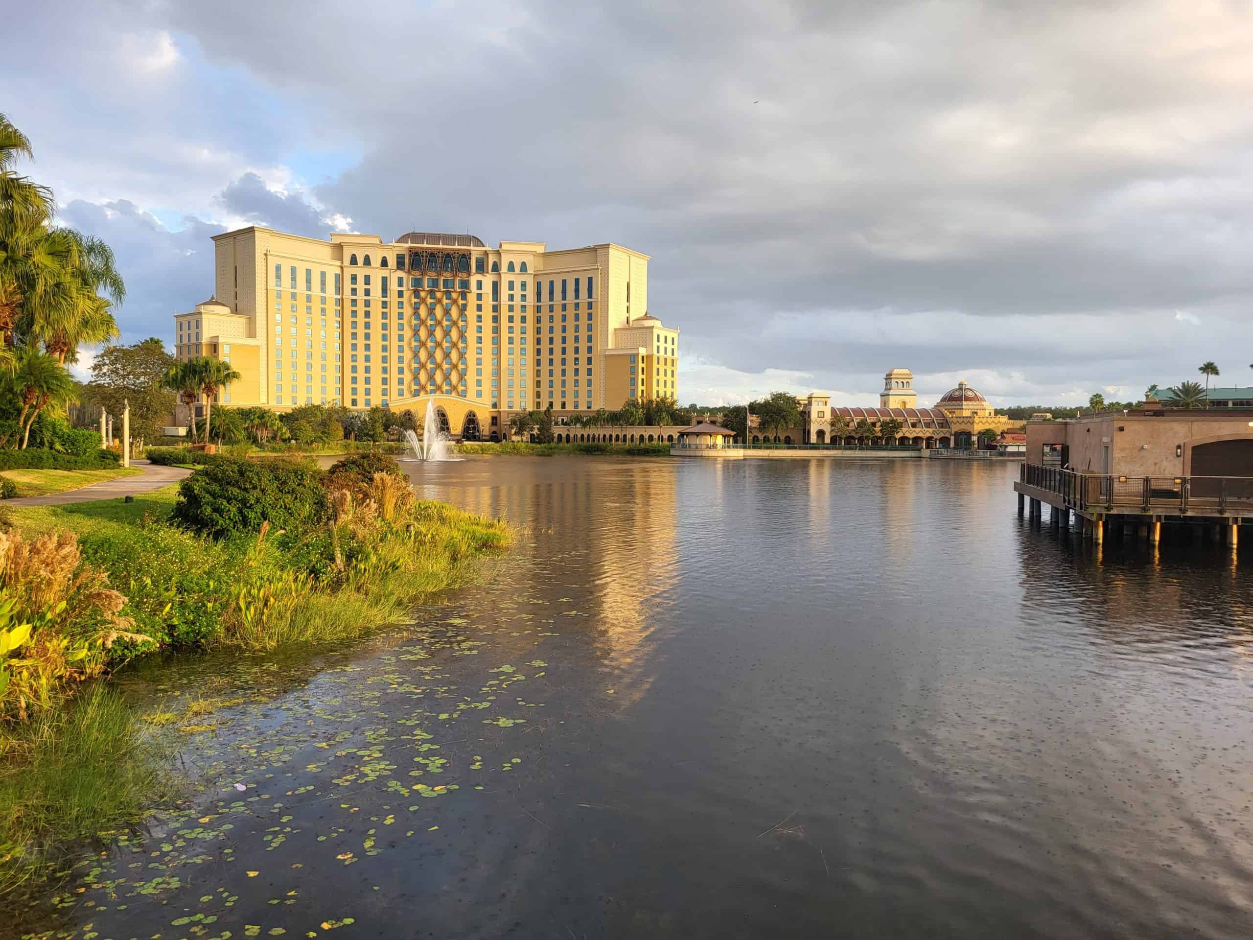 View of Gran Destino Tower at Coronado Springs with lake