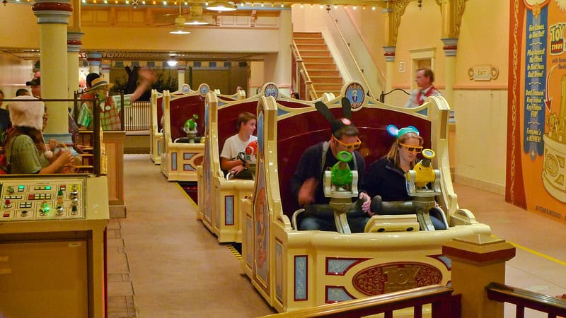 Photo of loading area for Toy Story Mania at California Adventure
