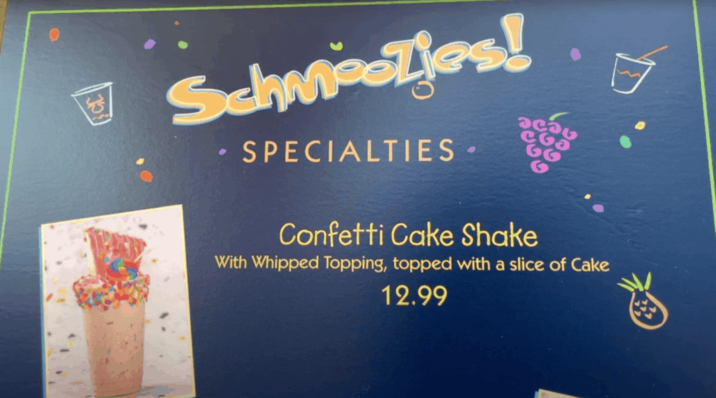 Schmoozies menu