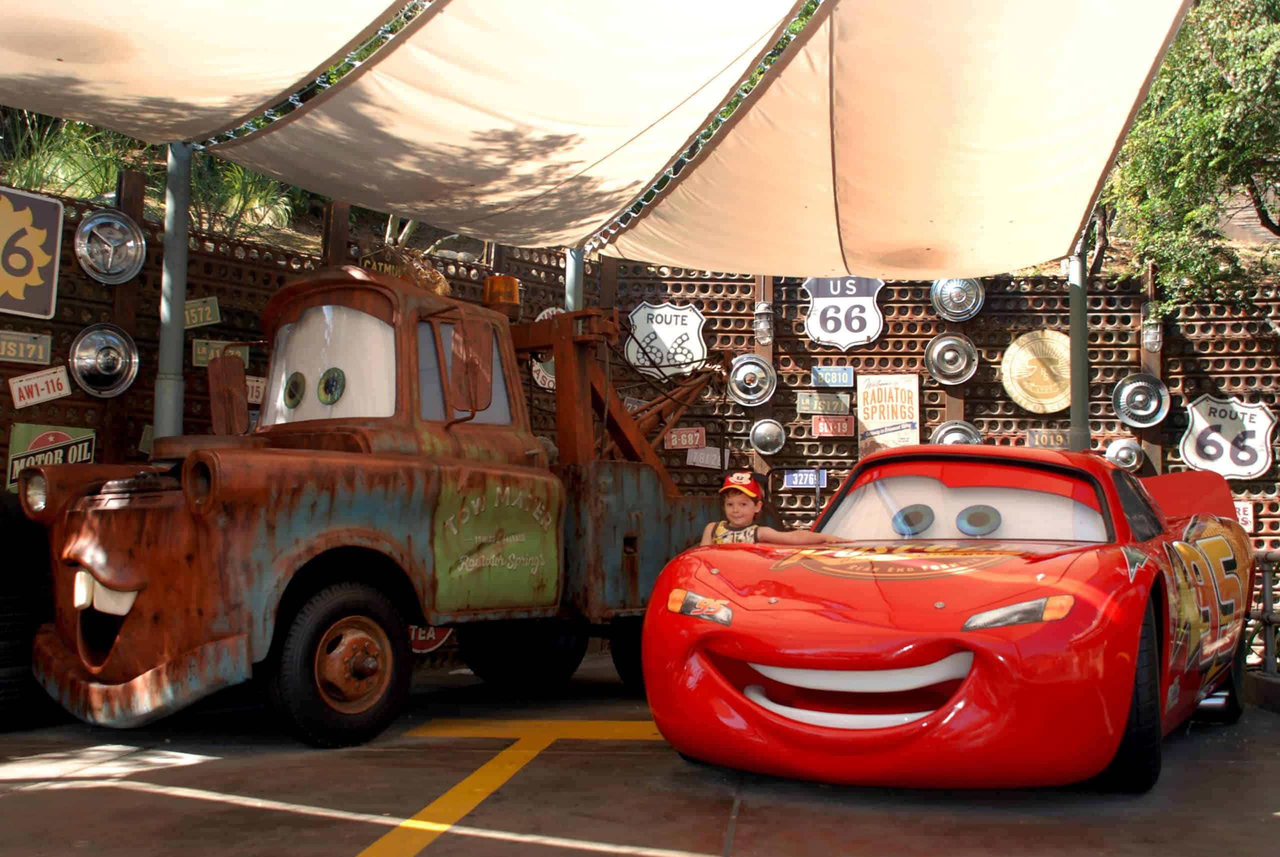 Photo of two cars from Cars Land at California Adventure